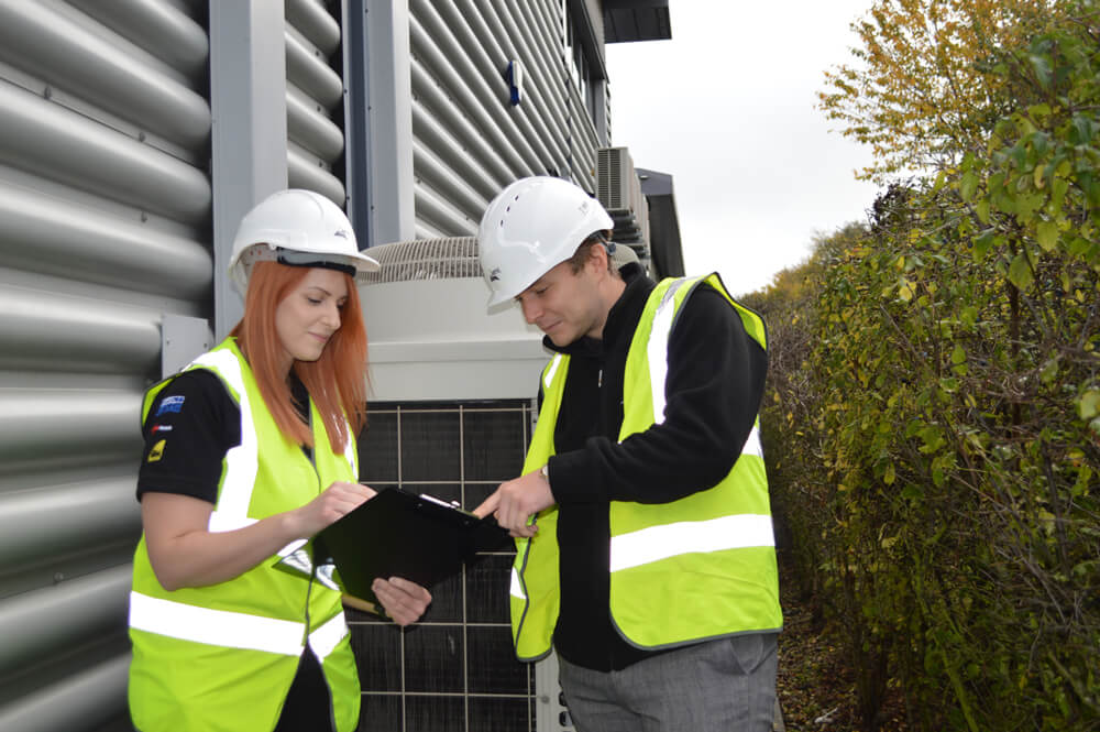 male and female engineer