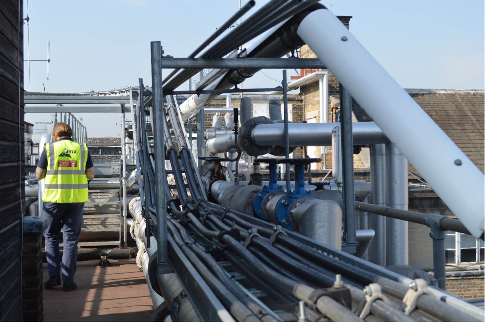 Engineer on Hospital roof